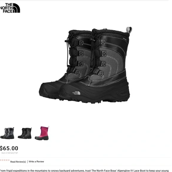 The North Face Alpenglow Iv Lace Boot - Kids' Size 4 - Picture 12 of 12